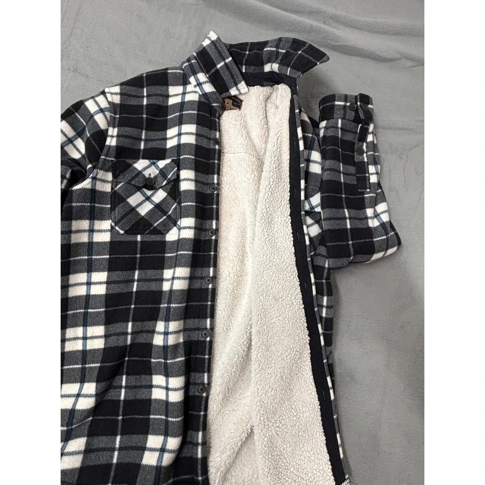 Freedom Foundry Flannel Plaid Sherpa Fleece Lined Shirt Jacket Men's Size XL